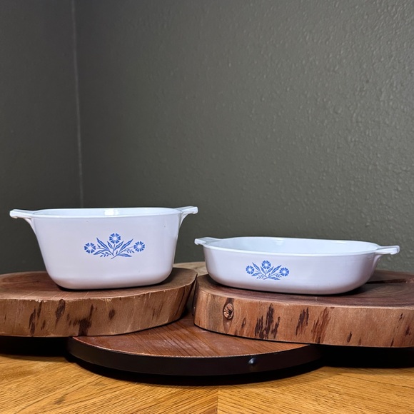 CORNING WARE Vintage Blue Cornflower 2-Piece Set